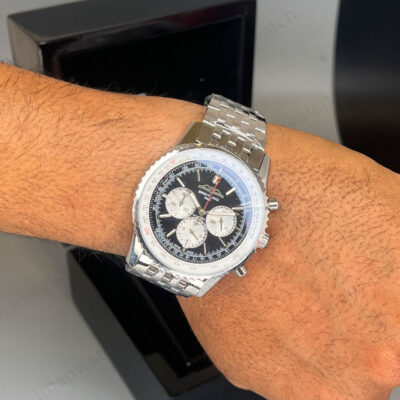 ساعت مردانه برایتلینگ ناوی تایمرسیلور صفحه مشکی Breitling Navitimer