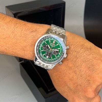 ساعت مردانه برایتلینگ ناوی تایمرسیلور صفحه سبز Breitling Navitimer